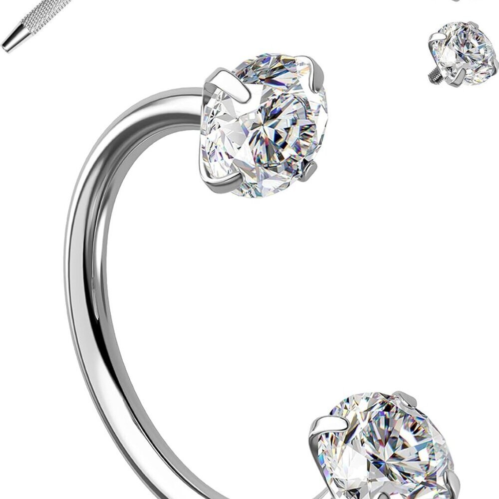 Horseshoe Nose Rings Studs Stainless Steel 20g Internally Threaded Lip Eyebrow
